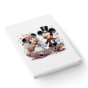 Ruled Line Pages Journal |  Adorable Mouse Couple "JUST MARRIED!"